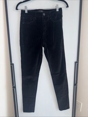 Aqua Black Suede/Velvet Slim Fit Pants